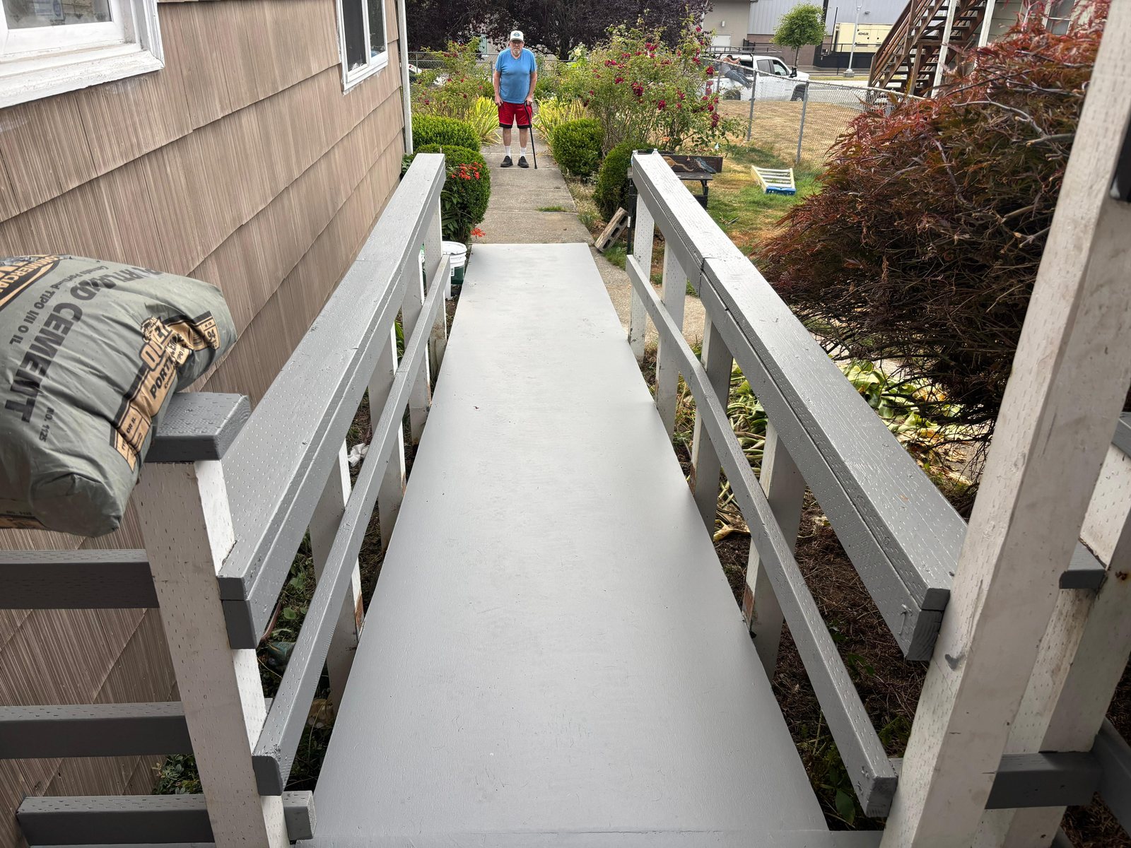 Concrete accessibility ramp rebuilt by JLY Constructions as a donation project in Everett, WA